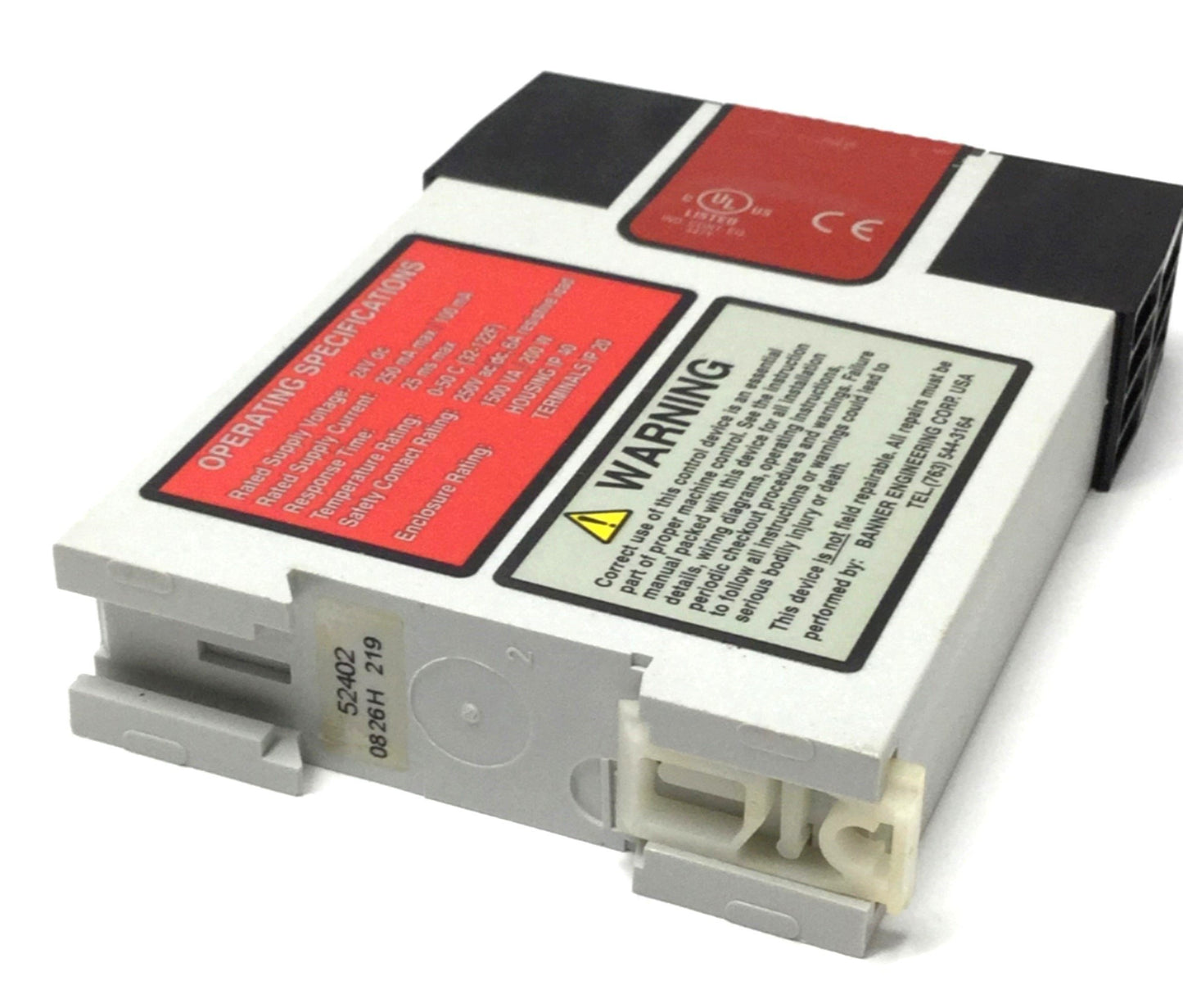 Used Banner EM-T-7A Machine Safety Extension Relay Module 24VDC, 4NO, 250VAC 6A