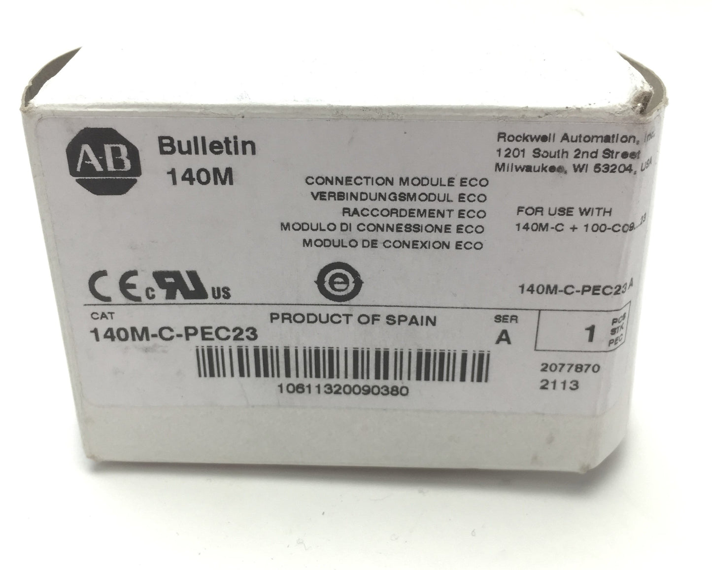 New Allen Bradley 140M-C-PEC23 Connection Module ECO for 140M-C to 100-C09...C23