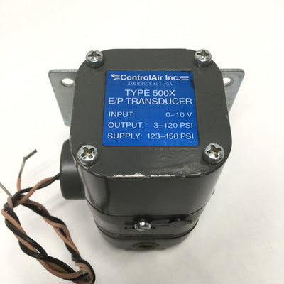 Used Control Air Type 500X E/P Electropneumatic Transducer, 0-10V, 3-120psi, 1/4" NPT