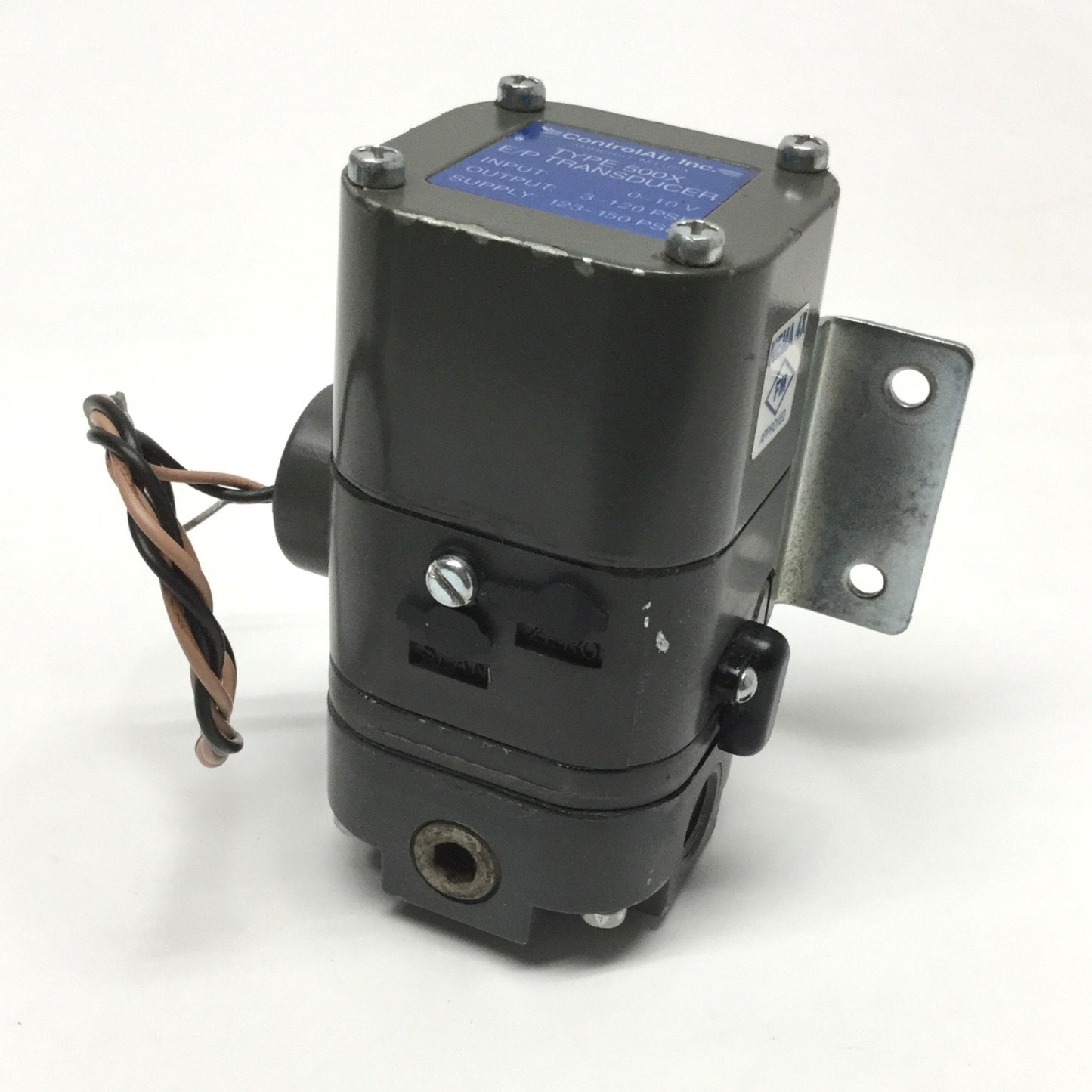 Used Control Air Type 500X E/P Electropneumatic Transducer, 0-10V, 3-120psi, 1/4" NPT