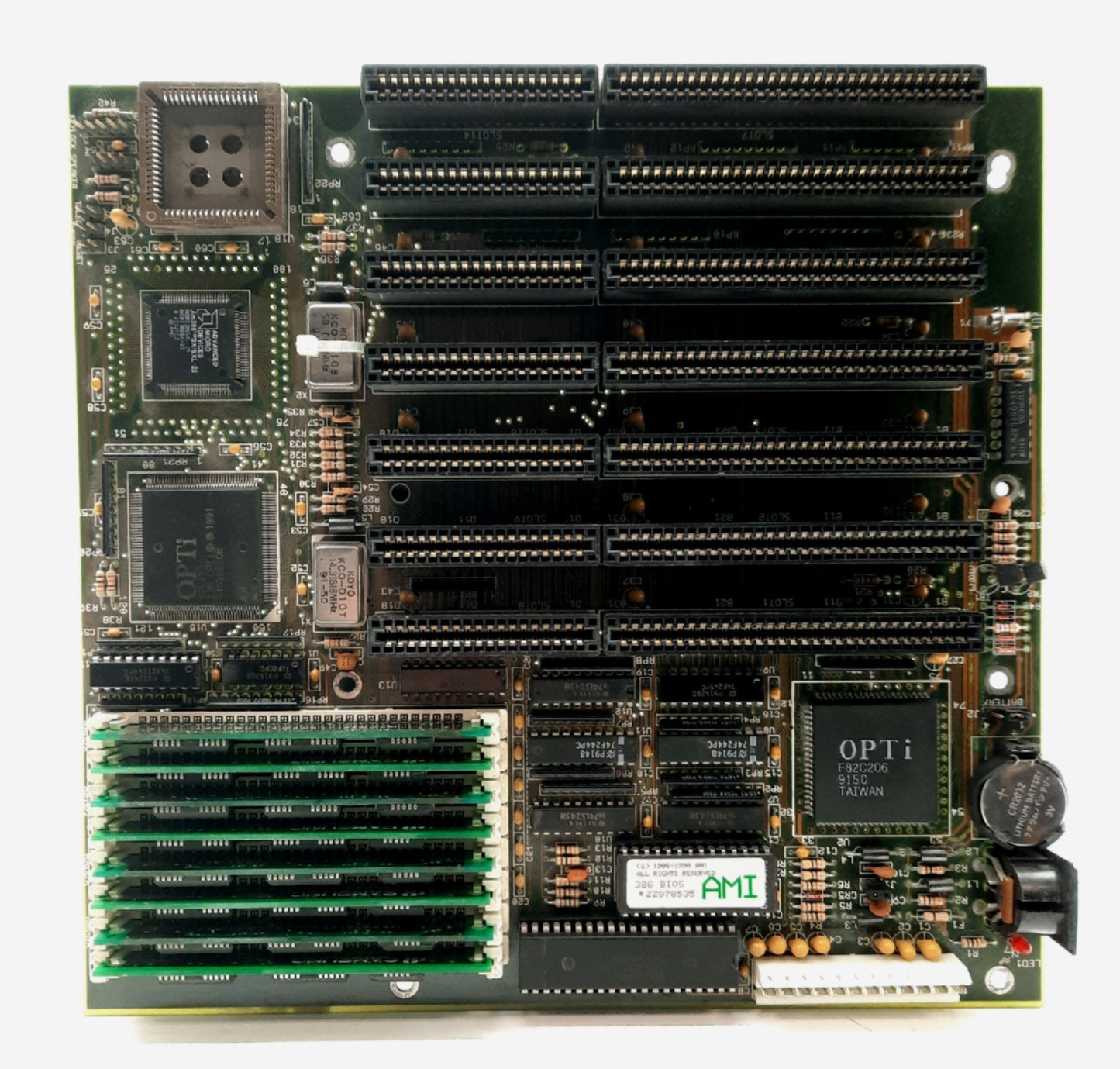 Used Caliber Computer 80386SX-A Motherboard & CPU, AMD 386SX-SXL-25 25MHz 2MB RAM
