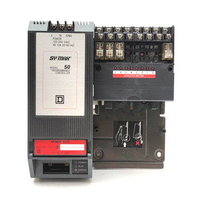 Used Square D 8005 CP-50 SY/MAX Model 50 Programmable Controller, RT-108 Relay Module
