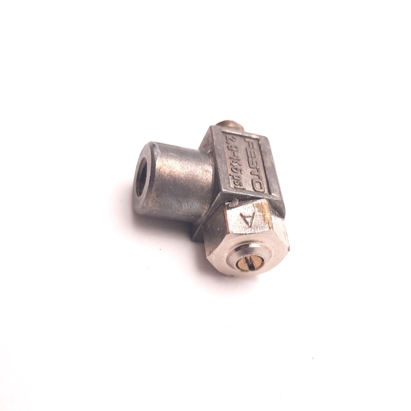 Used Festo GRLA-10-UNF-B One-way Flow Control Valve, 90 Degree, 145 Psi Max