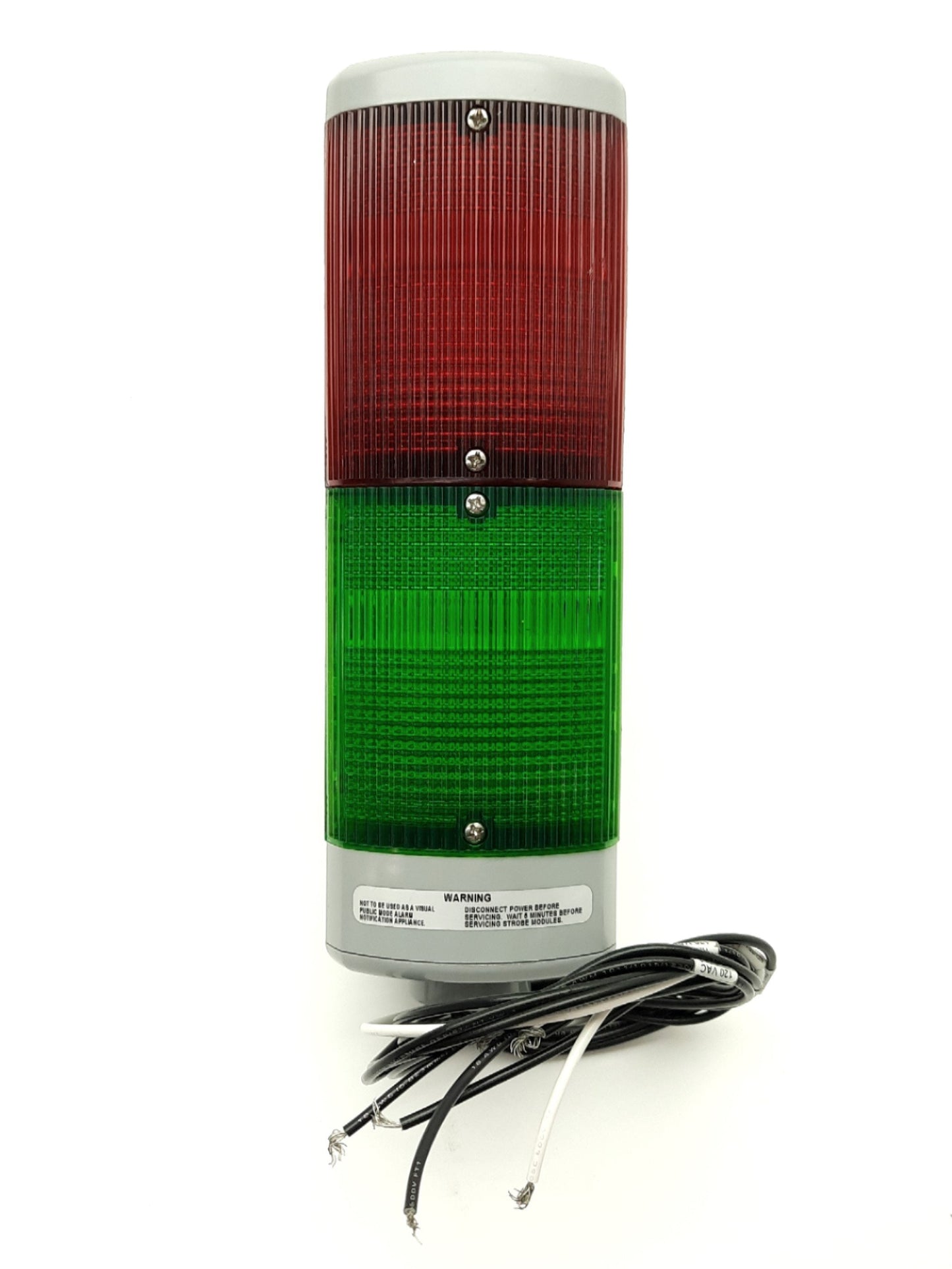 Used Edwards Signaling 102PMBS-N5 Triliptical Stack Light Solid Green Strobe Red 120V
