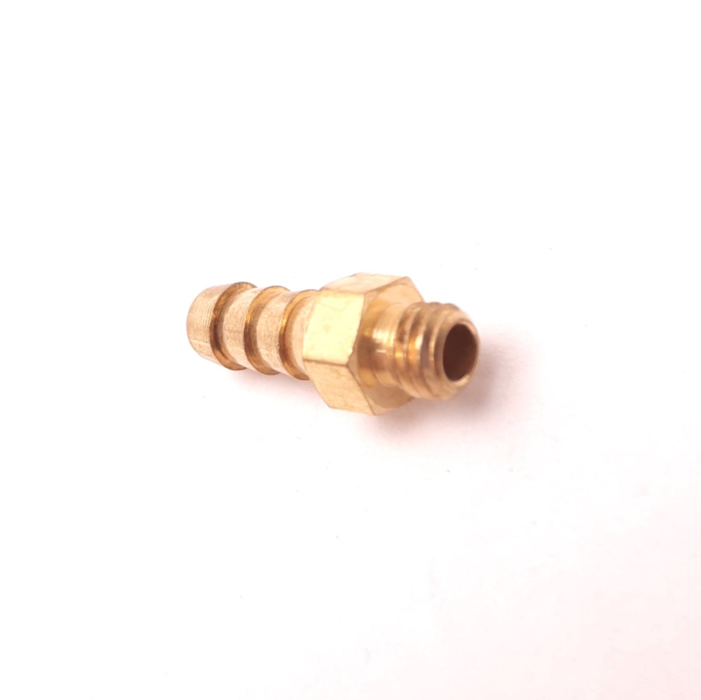 New – Open box Lot of 5 Metric Brass Barbed Fittings, 3/16" Barb to M5x0.8 Male Thread