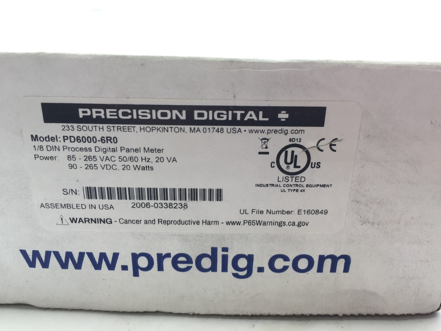 New Other Precision Digital PD6000-6R0 1/8 DIN Process Digital Panel Meter 90-265VAC/DC