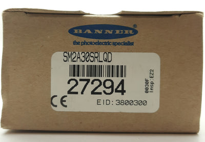 New Banner SM2A30SRLQD Infrared Photoelectric Sensor Receiver SPST SS L.O. 24-240VAC