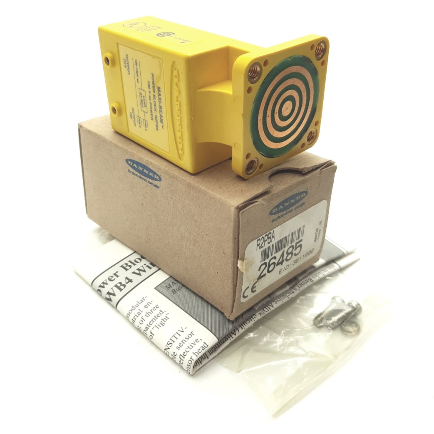 New Banner R2PBA MAXI-BEAM Photoelectric Sensor Power Block
