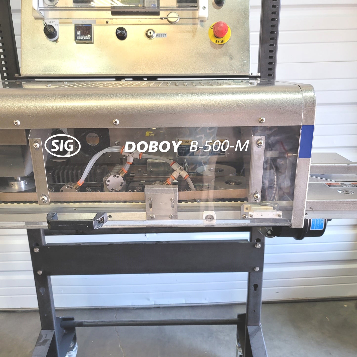Used DOBOY SIG B-500M Medical Grade Continuous Band Sealer 1000ipm, 1/4" Seal, 115VAC