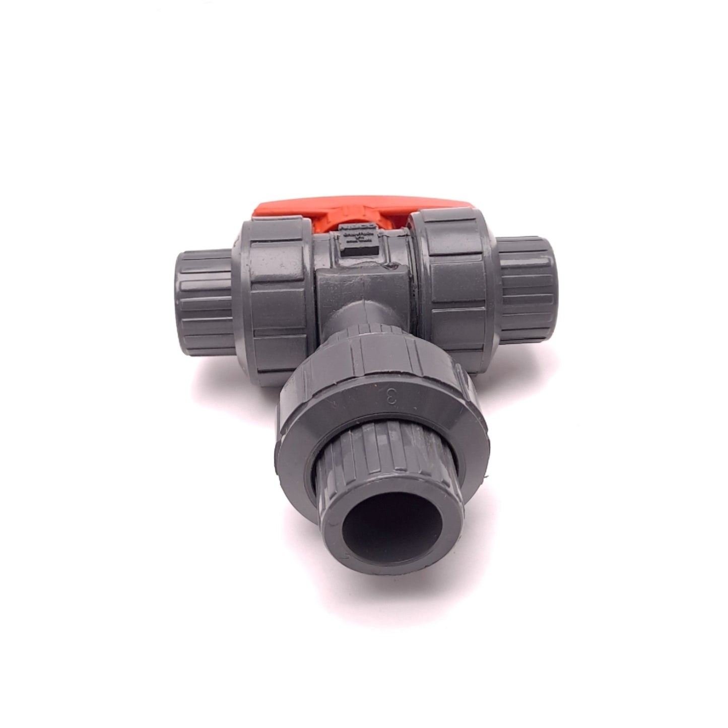 New – Open box Chemtrol S45M3-V PVC Ball Valve 150 PSI 3 Way 3 Position 6 x 4.5 x 2"