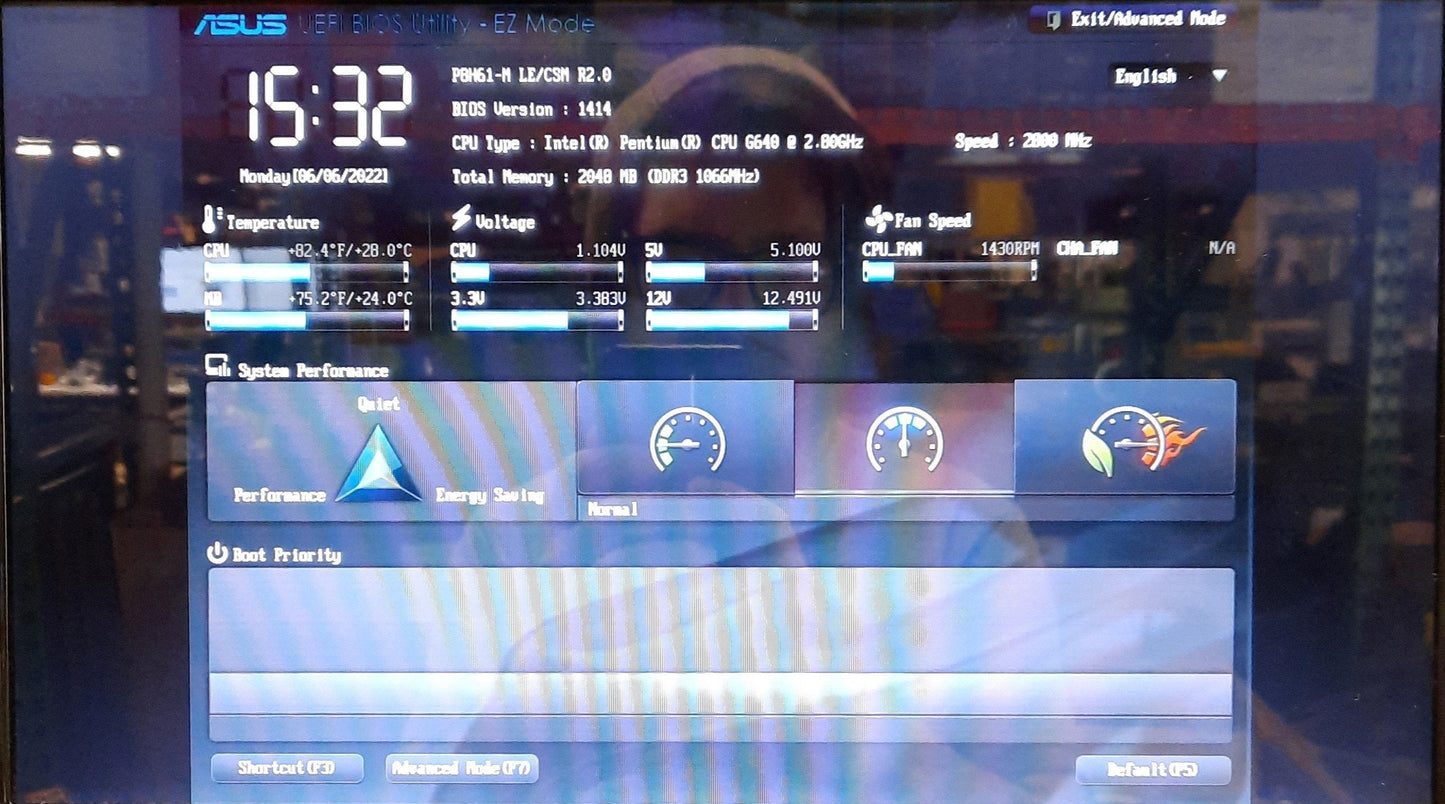 Used ASUS P8H61-M LE/CSM R2.0 Motherboard & CPU Intel G640 2.8Ghz 2GB PCI PCIe x16