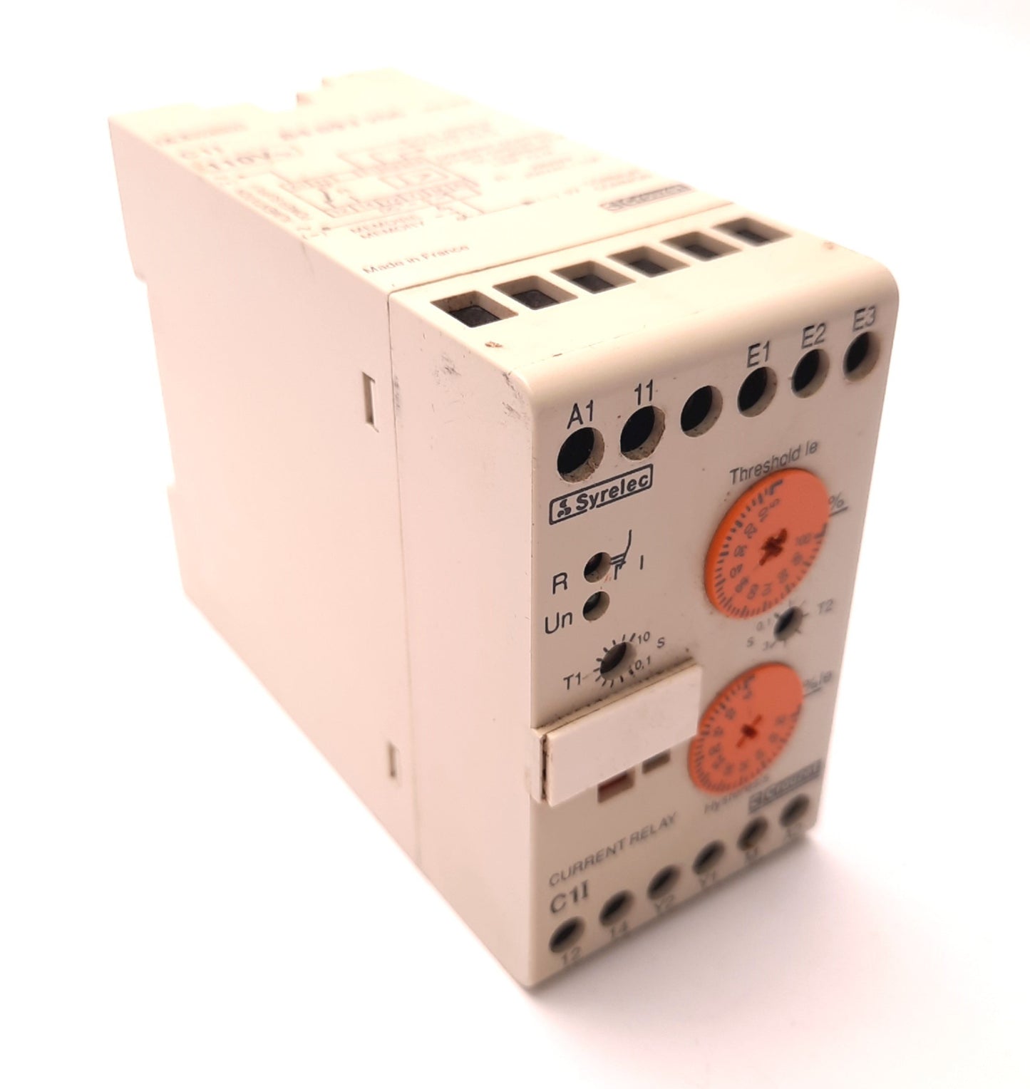 Used Crouzet 84-893-206 Current Control Relay 5mA to 10 Amps, 110v AC Supply
