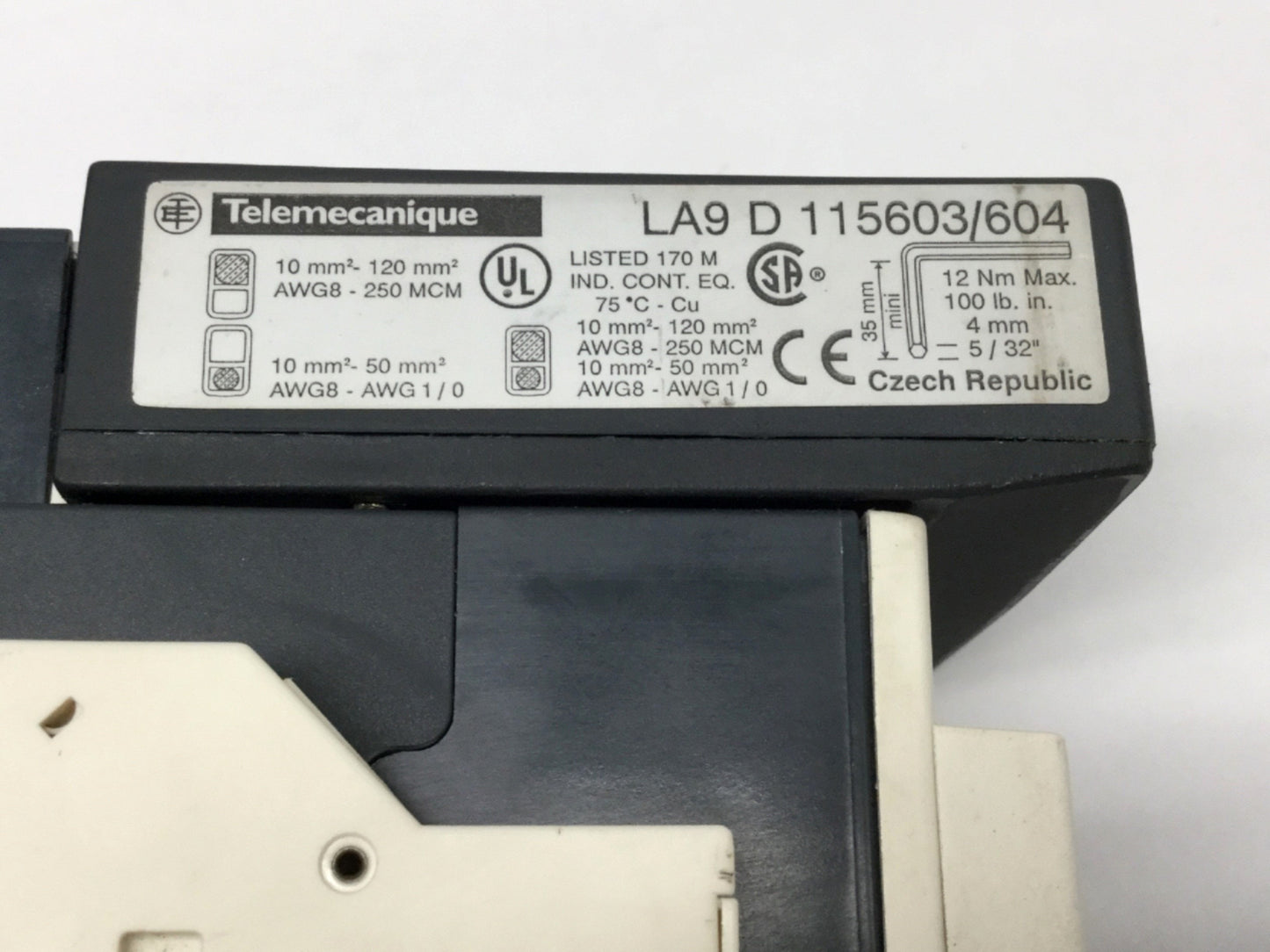 Used Schneider Telemecanique LC1D115BD Contactor 24VDC Coil, 3-Pole, 1000VAC 200A