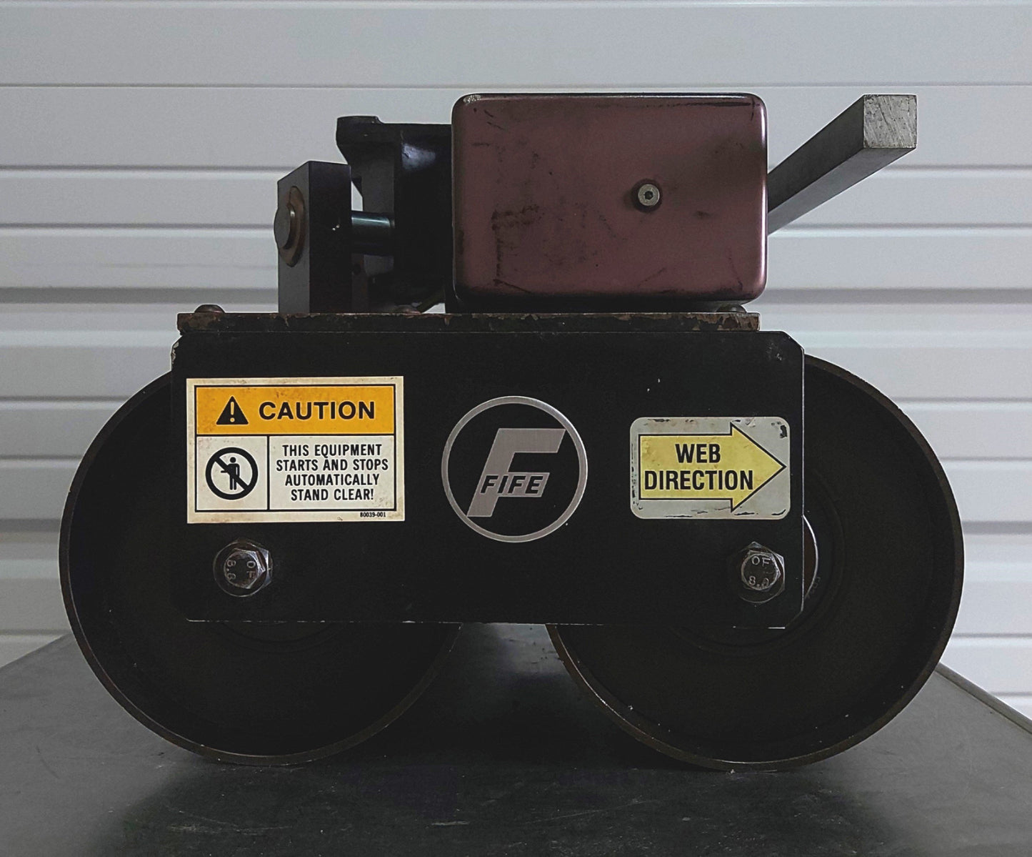 Used FIFE SYMAT 50 Web Offset Pivot Guide 6" Rollers 15" Roll Face 12 3/4" Guide Span