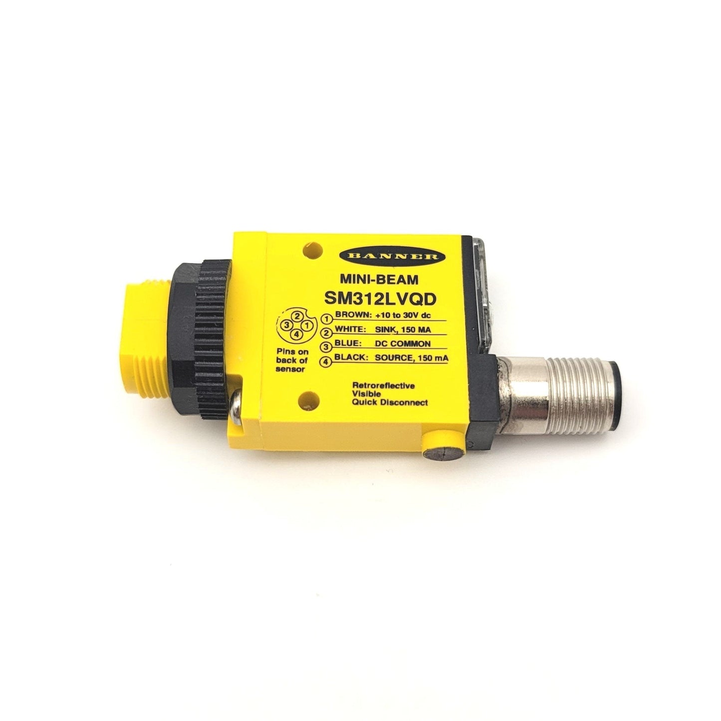 New Other Banner Engineering SM312LVQD Retroreflective Mini Beam Sensor 10-30VDC, 5000mm