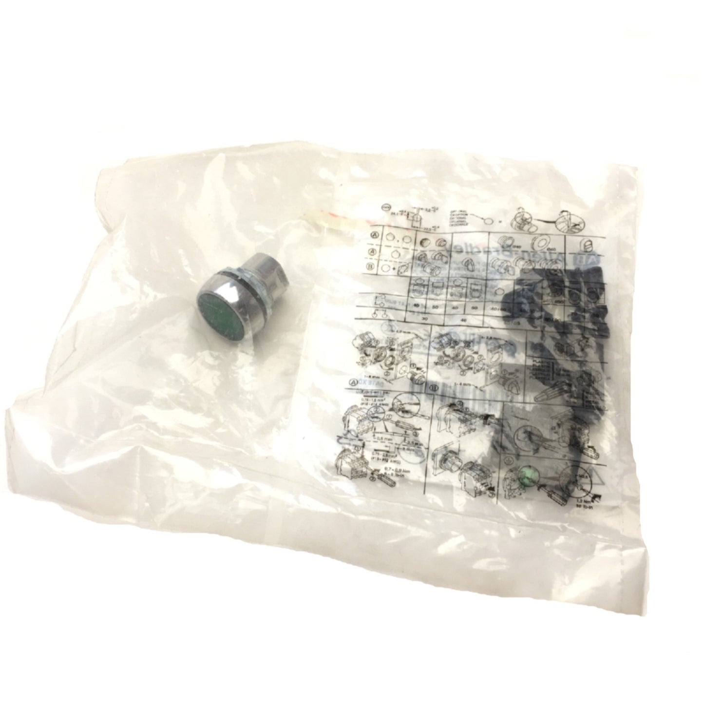 New Allen Bradley 800FM-LF3PN3GX10 Illuminated Green Momentary Pushbutton, 24VAC/DC