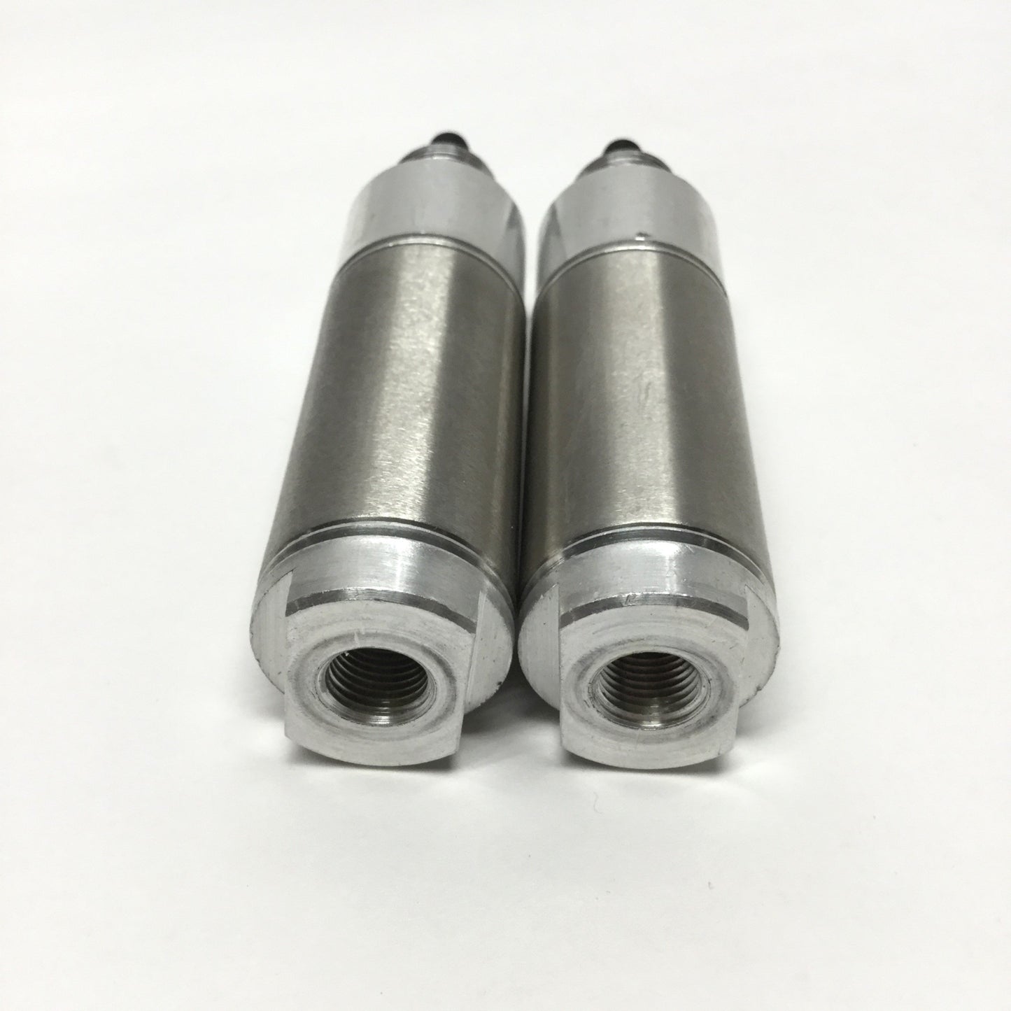 Used Lot of 2 Bimba 060.5-D Stainless Steel Air Cylinders 7/8" Bore, 0.5" Stroke