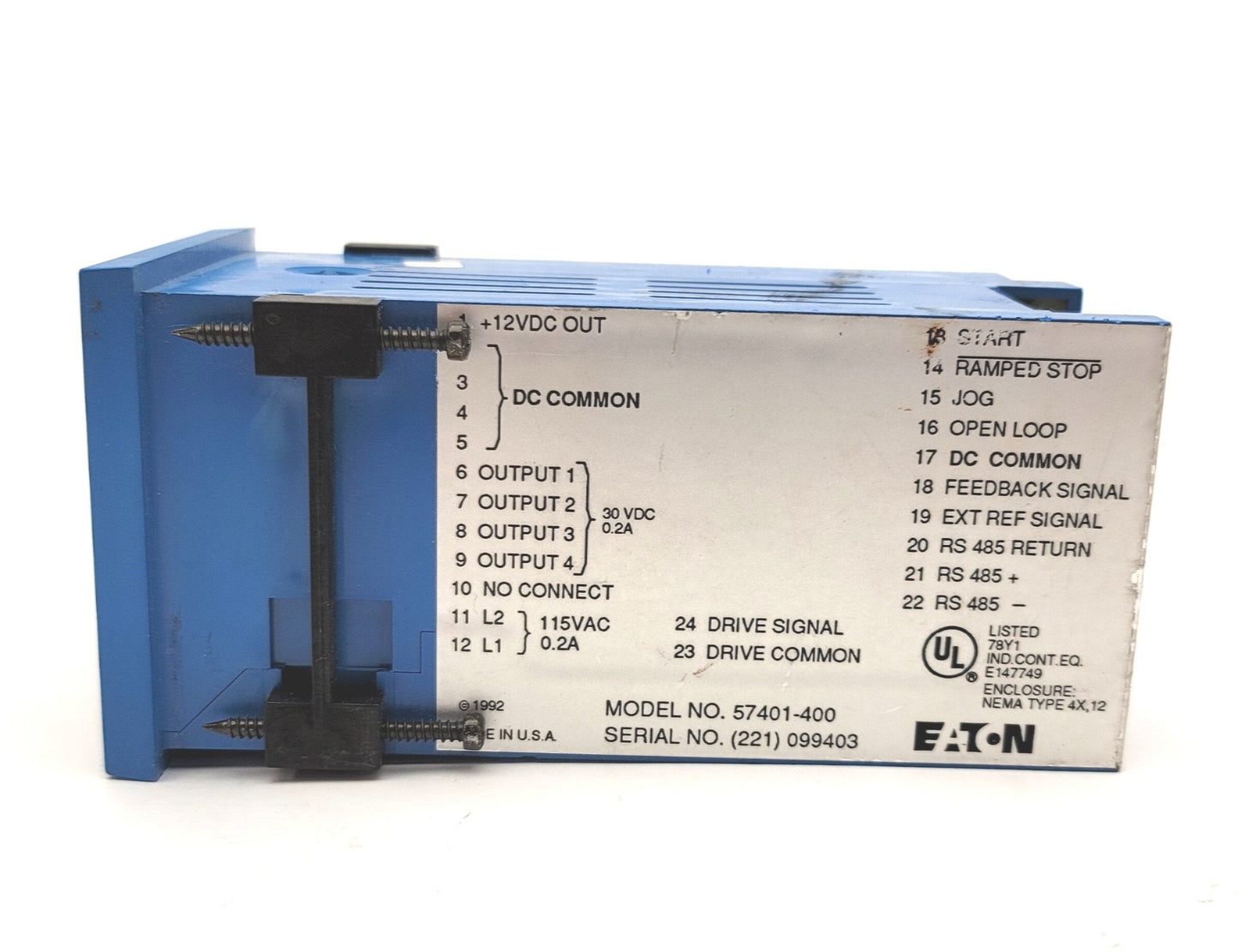 Used Eaton 57401-400 Strider Series Speed Controller, 115VAC, 0-3/0-10VDC Output
