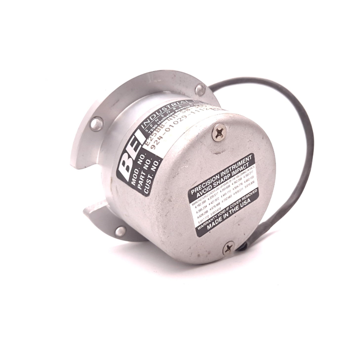 Used BEI E25BB-4H-SB-360-AZ-7406R-LED-SC72 Incremental Optical Encoder, 360 cycle/rev