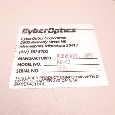 Used Cyber Optics MD-02 Driver Assembly w/ PRS-30 Laser, 2.4mW Max, 750nm