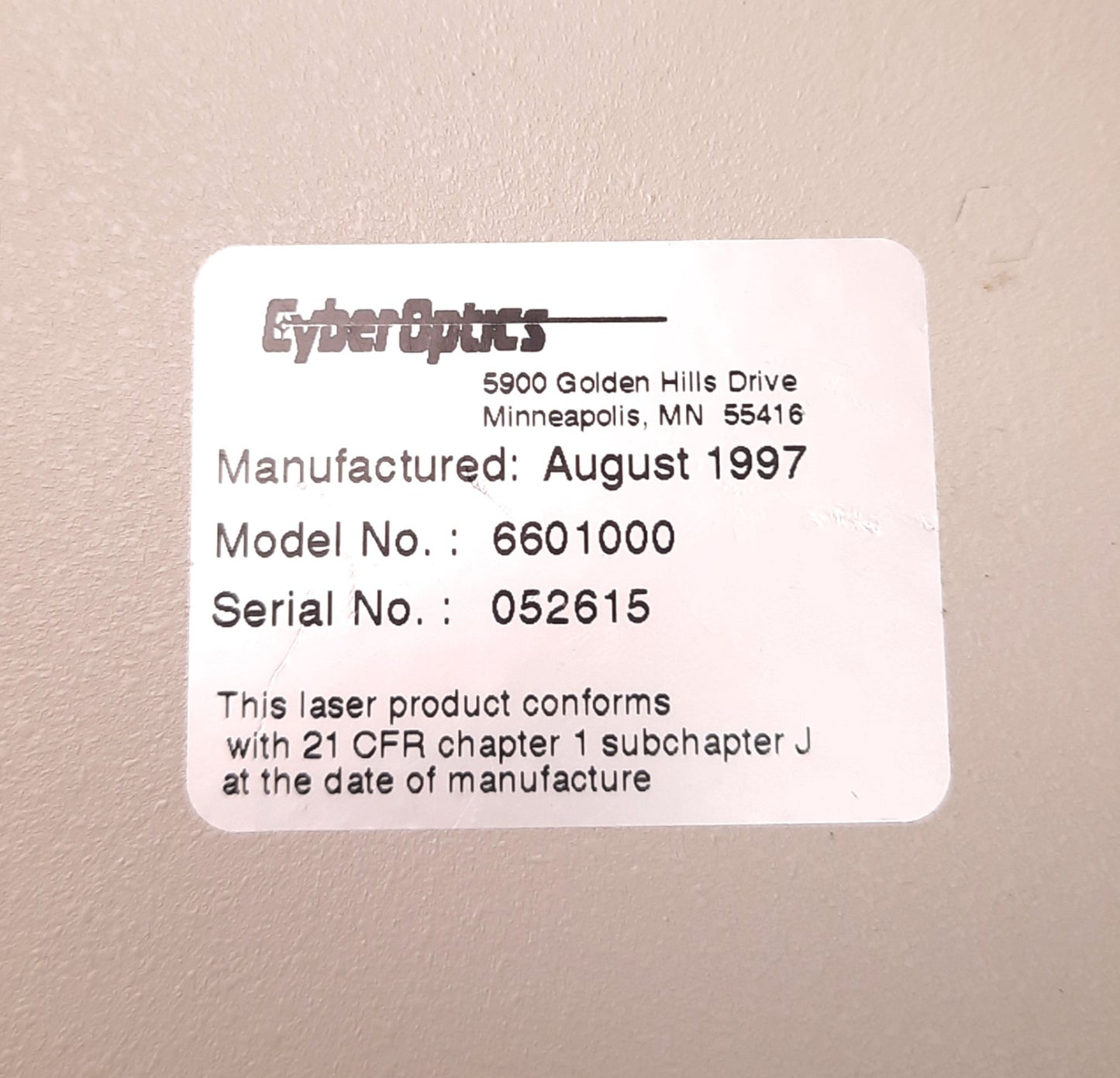 Used Cyberoptics 6601000 Driver, Dual Ports, DB25 Female x2, DB37 Male, Class IIIb