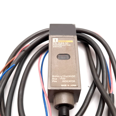 Used Omron E3L-2LE4-50 Laser Photoelectric Sensor Emitter, 2m, 12-24VDC, 780nm