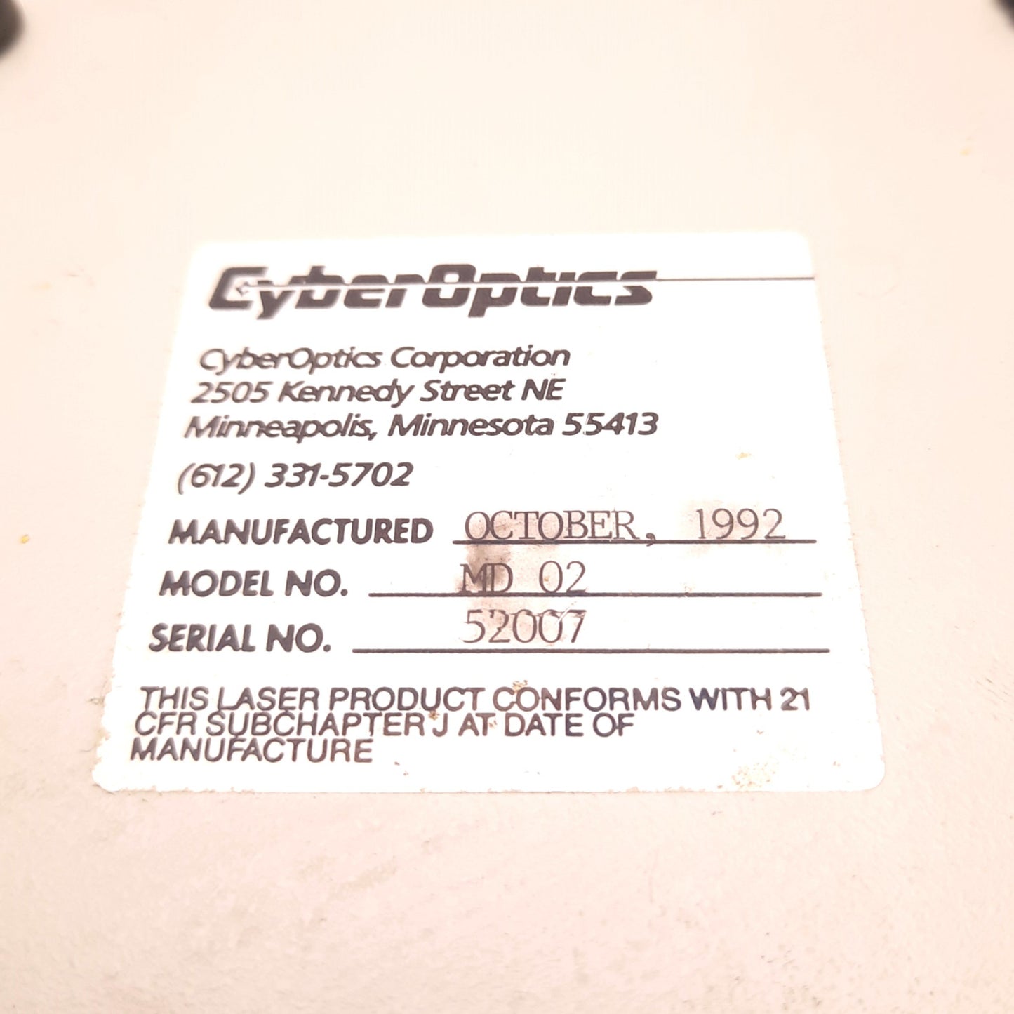Used Cyberoptics MD-02 Driver, Dual Ports, DB25 Female x2, DB37 Male, Class IIIb