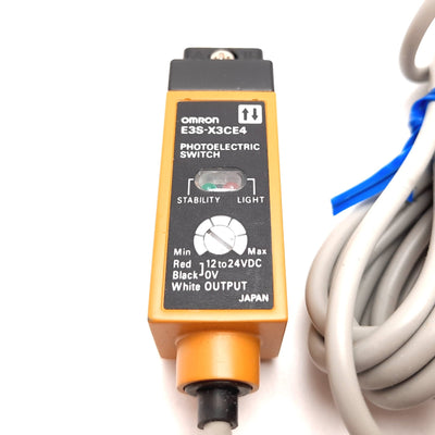 New Other Omron E3S-X3CE4 Fiber Optic Photoelectric Sensor, 12-24VDC, Red LED 660nm