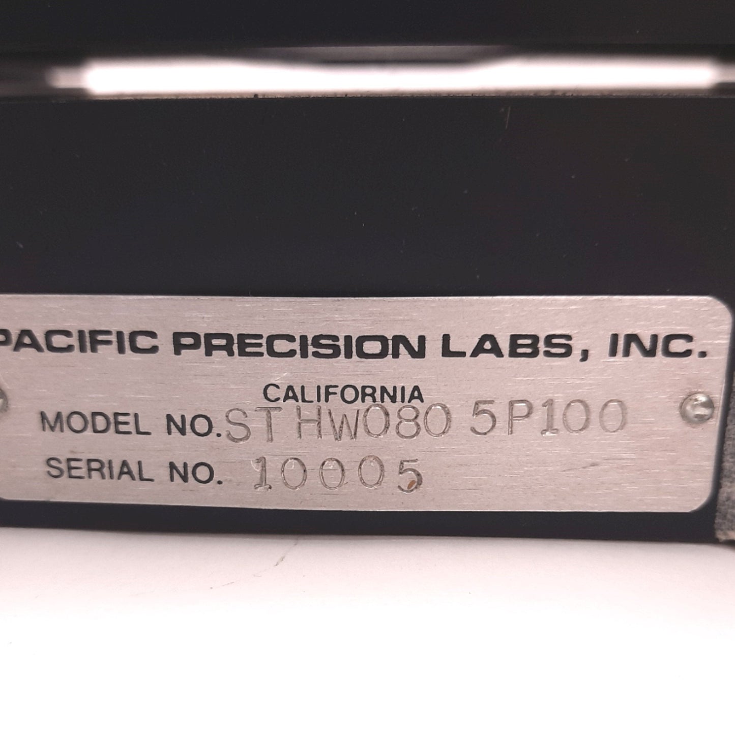 Used Pacific Precision Laboratories STHW080-5P100 Linear Stage, 200mm Travel, 15"x14"
