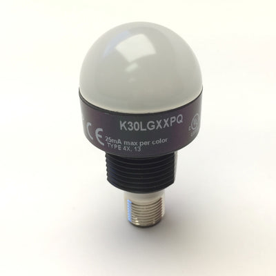 New Other Banner K30LGXXPQ 30mm General Purpose Green LED Indicator 10-30VDC PNP, M12 Euro