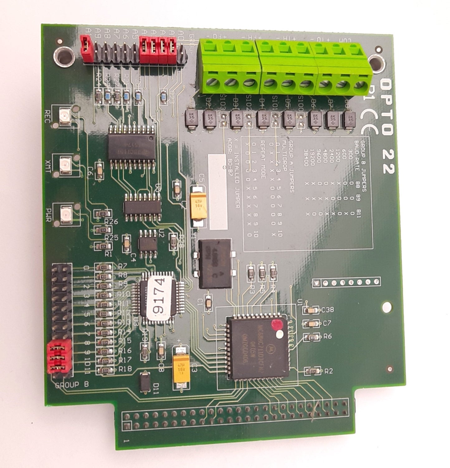 Used OPTO 22 007308E Optomux Interface Brain Board, 16 Channels, B1 Controller