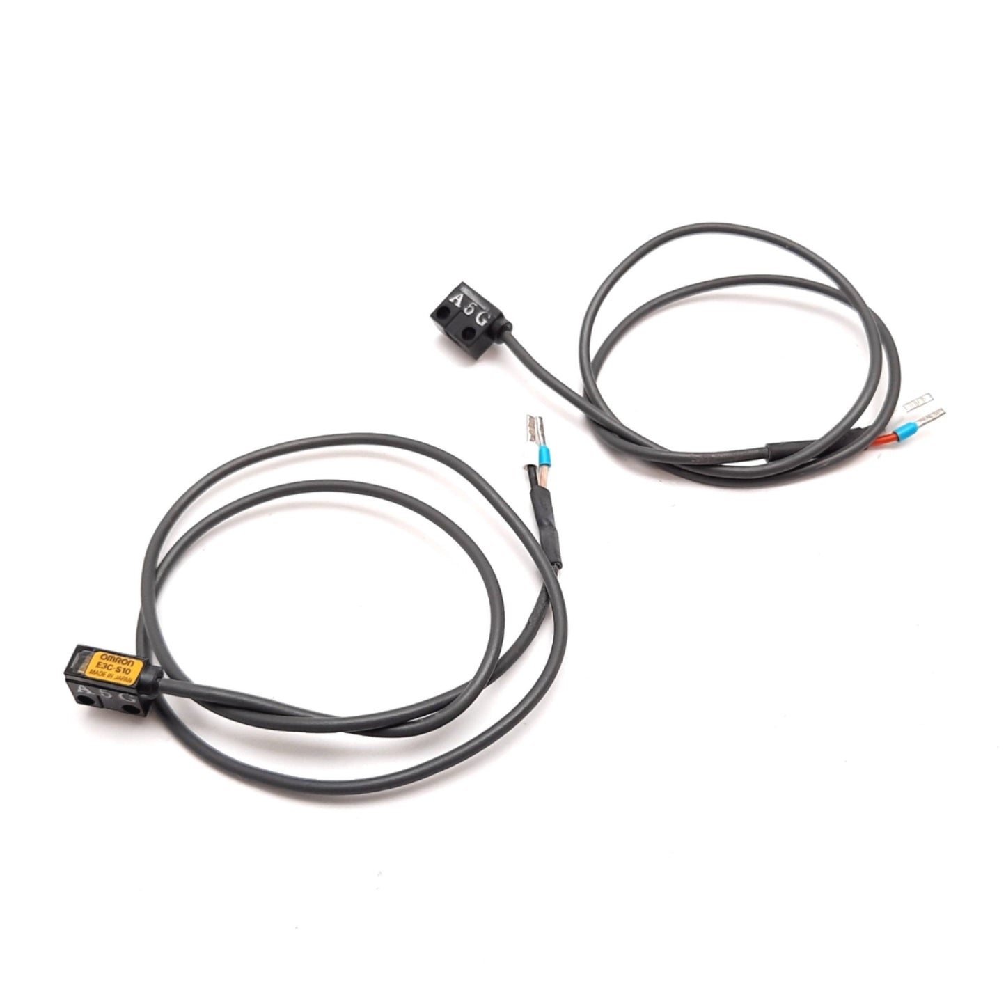 Used Omron E3C-S10 Photoelectric Sensor, Emitter and Receiver, Through-Beam, 100mm