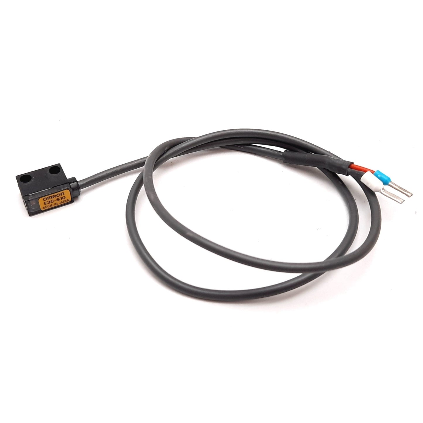 Used Omron E3C-S10 Photoelectric Sensor, Emitter and Receiver, Through-Beam, 100mm