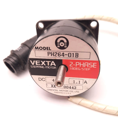 Used Oriental PH264-01B Step Motor 4v DC, 1.1A, 1.8 Deg/Step, 1/4" Double End Shaft