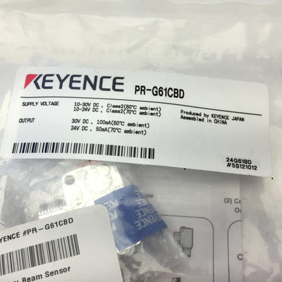 New Keyence PR-G61CBD Retro-Reflective Photoelectric Sensor, M12 4-Pin, 10-30VDC