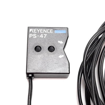 Used Keyence PS-47 Photoelectric Sensor Head, Reflective, 10mm, Red LED