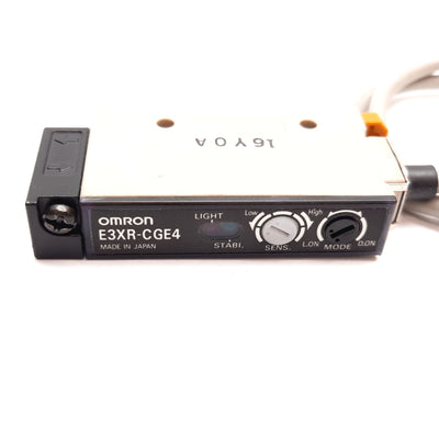 Used Omron E3XR-CGE4 Fiber Optic Photoelectric Sensor Amplifier, 12-24VDC, NPN