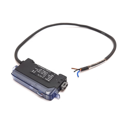 Used Keyence FS-T1P Fiber Optic Sensor Amplifier, 12-24VDC, PNP, Red LED, DIN Rail