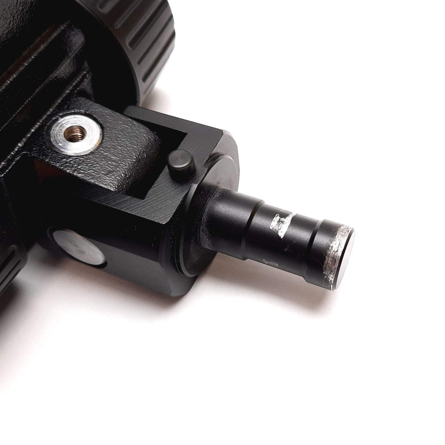 Used Adjustable Stereo-Microscope Focus Arm Mount, 50mm Travel, Ø76mm Ring Yoke ID