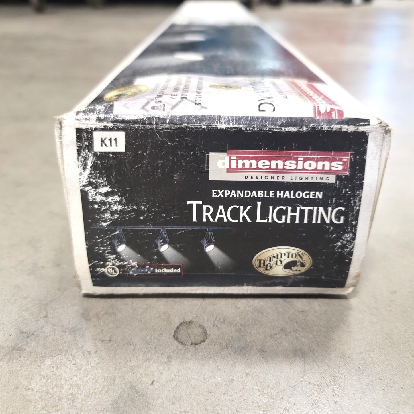 Used Hampton Bay 374379 K11 Dimensions Halogen Track Lighting Kit, 44" Track, 3-Light