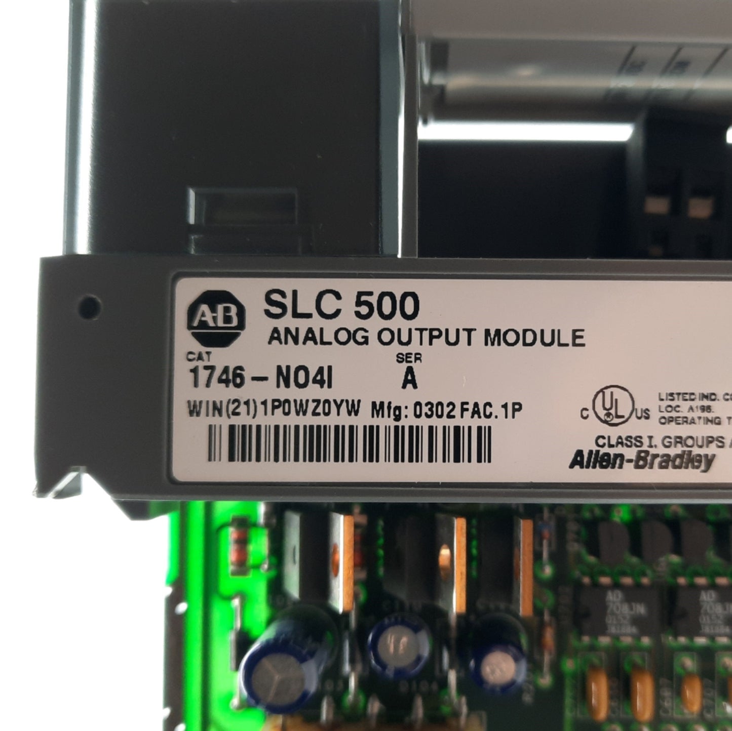 Used Allen Bradley 1746-NO4I Ser A SLC 500 PLC Analog Output Module 4-Channel, 0-21mA
