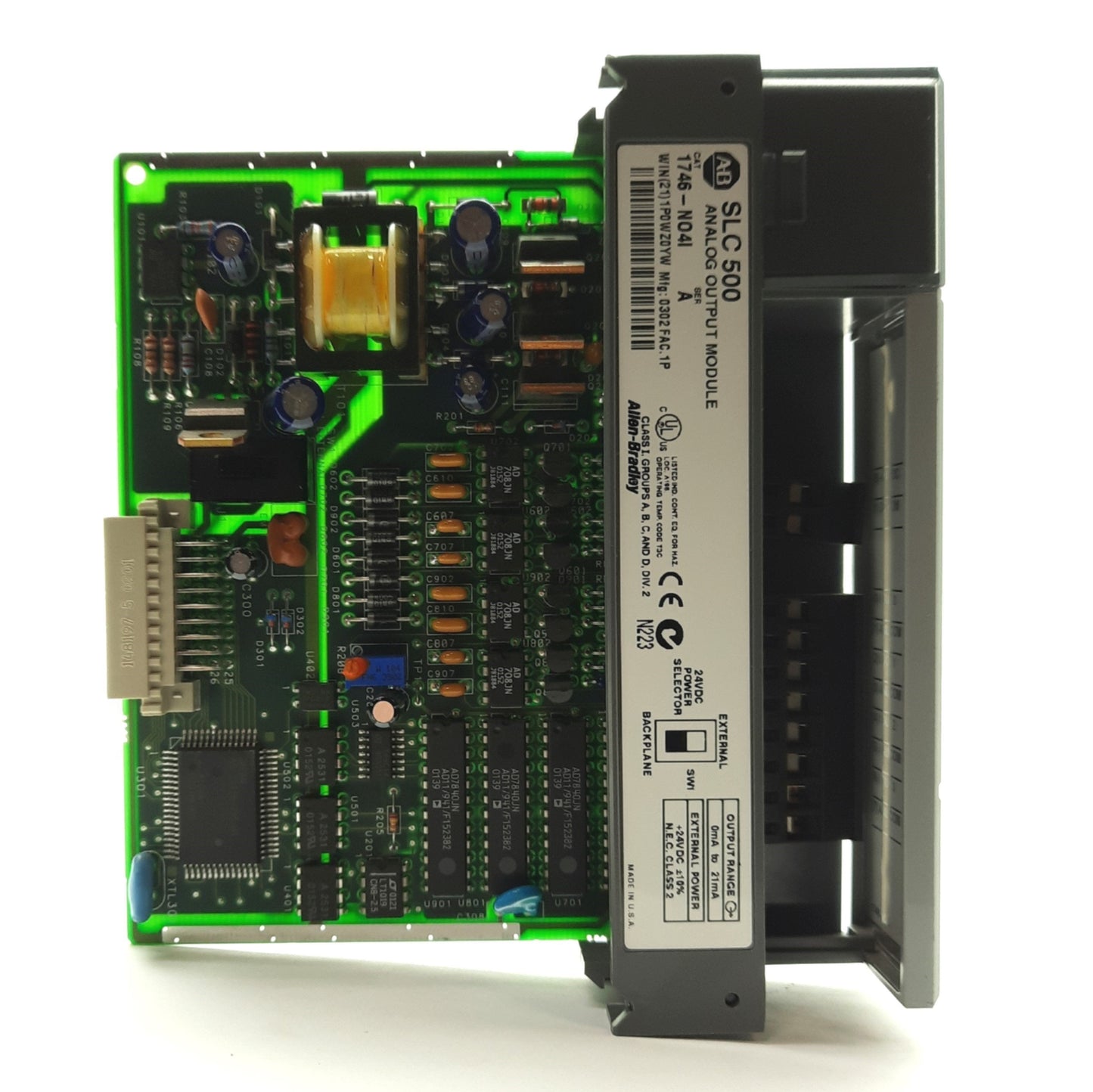 Used Allen Bradley 1746-NO4I Ser A SLC 500 PLC Analog Output Module 4-Channel, 0-21mA