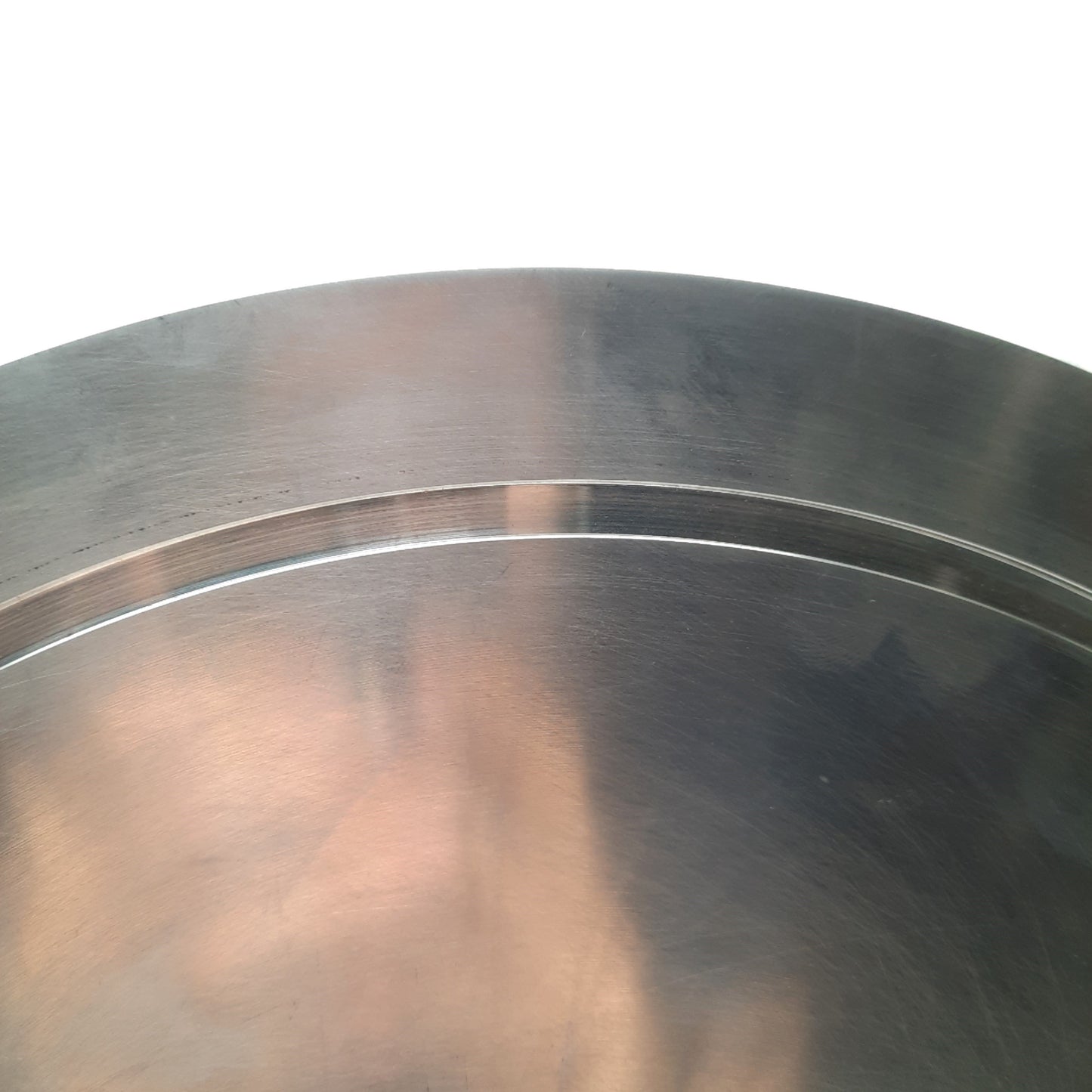 Used Aluminum Sanitary Fitting Tri Clamp Pipe End Cap 14 1/2" Diameter 11/16" Thick