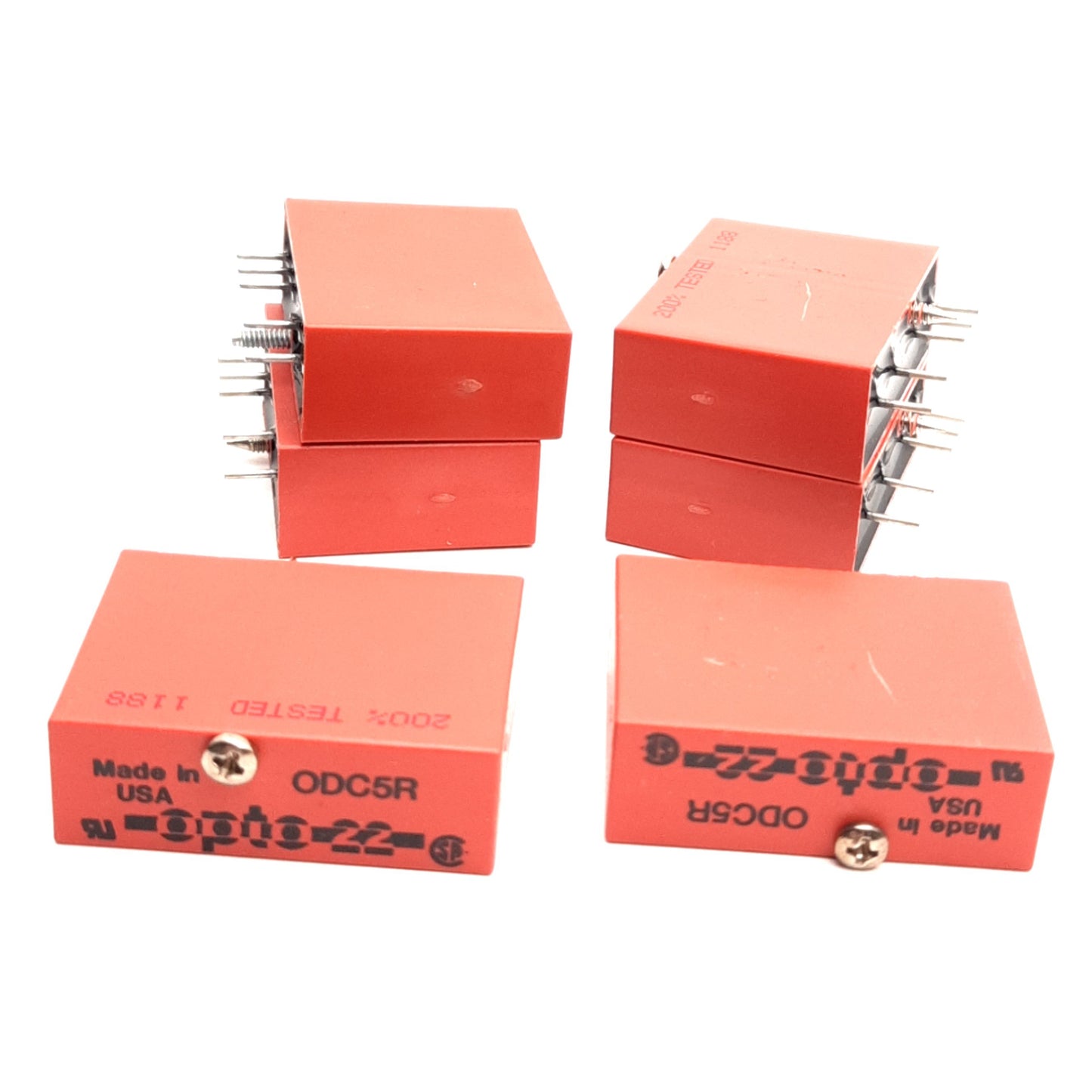 Used Lot of 6 Opto-22 OCD5R Relay Modules, Form-A SPST-NO, 100v DC, 130v AC, 10 VA