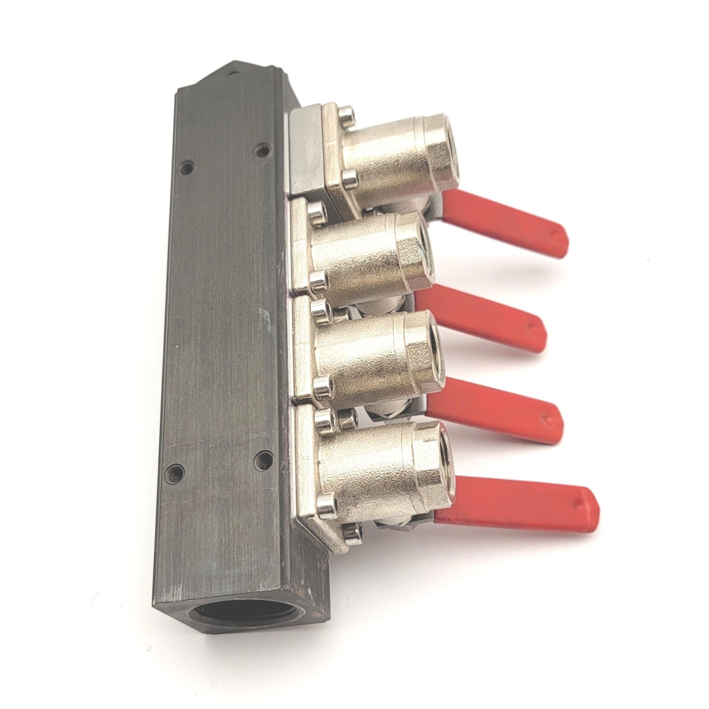 Used Plastic Process VF4-4VMN Inlet Manifold With Pressure Gauge And Ball Valves