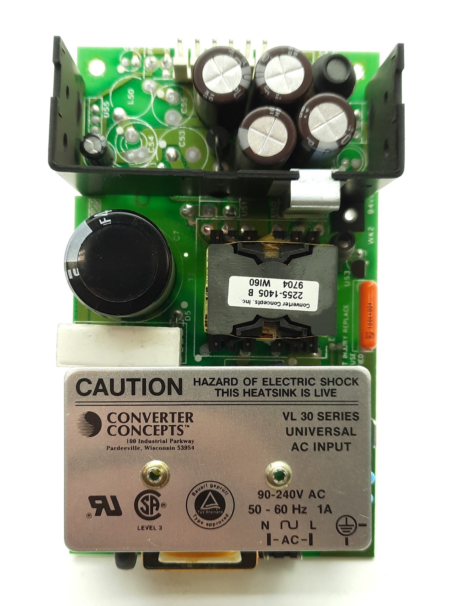 Used Converter Concepts VL30-181-01/0 Power Supply, Out: 24VDC 1.67A, In: 90-240VAC