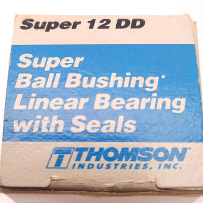 New Thomson Super 12 DD Ball Bushing Bearing, .75" Inner Diameter, 1-1/4" O-D