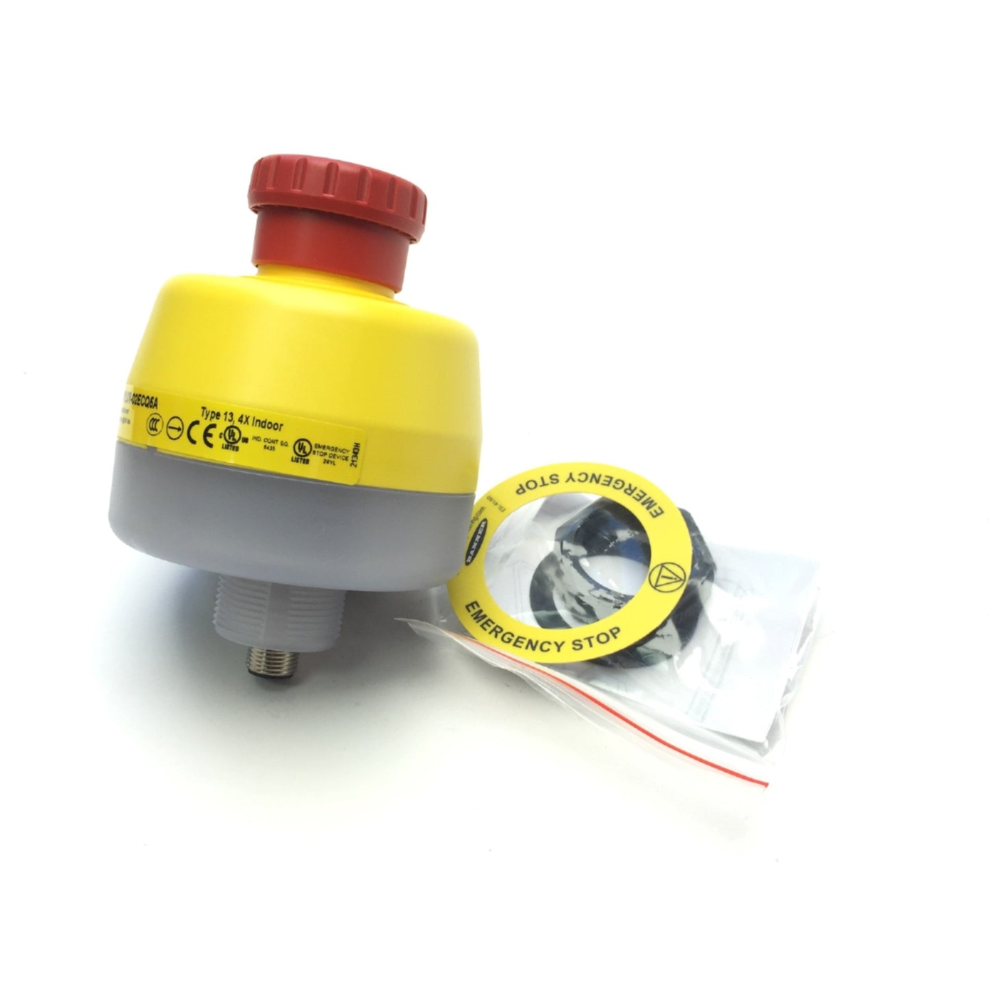 New Banner SSA-EB1PLXR-02ECQ5A Emergency Stop Push Button 30 mm 2NC, M12 Euro, 24VDC