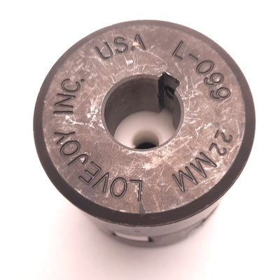 Used Lovejoy Inc L-099 Coupling Hub Assembly, 22mm Bore, 72mm Length, 25mm Tooth