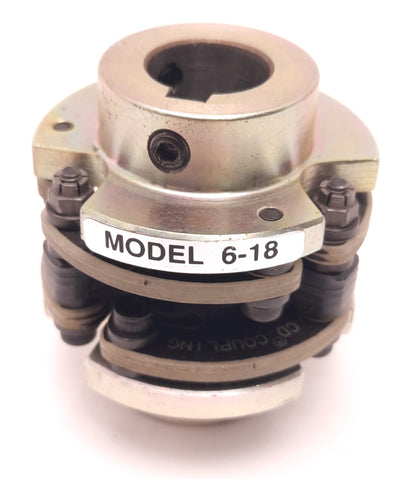 Used Zero Max Model 6-18CD Rigid Coupler Size 18, 15mm Bore, 18mm Tooth, 52mm Length